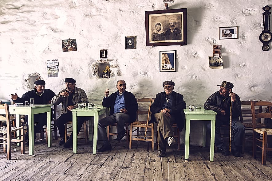 Kafeneio Moschoudaki, Amorgos, Cyclades, Grèce