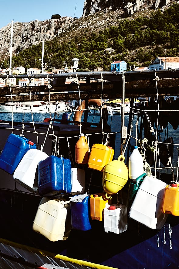 Port de Kastellorizo, Dodécanèse, Grèce. 