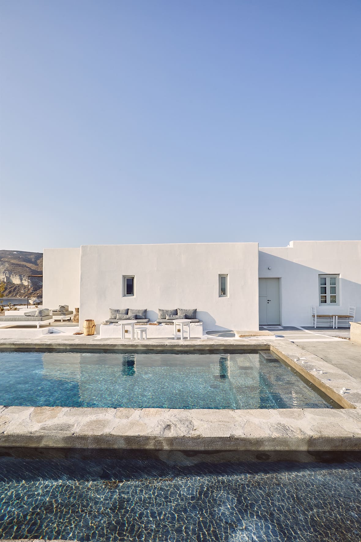 La villa Santa Irini à Thirasia, Santorin, Grèce