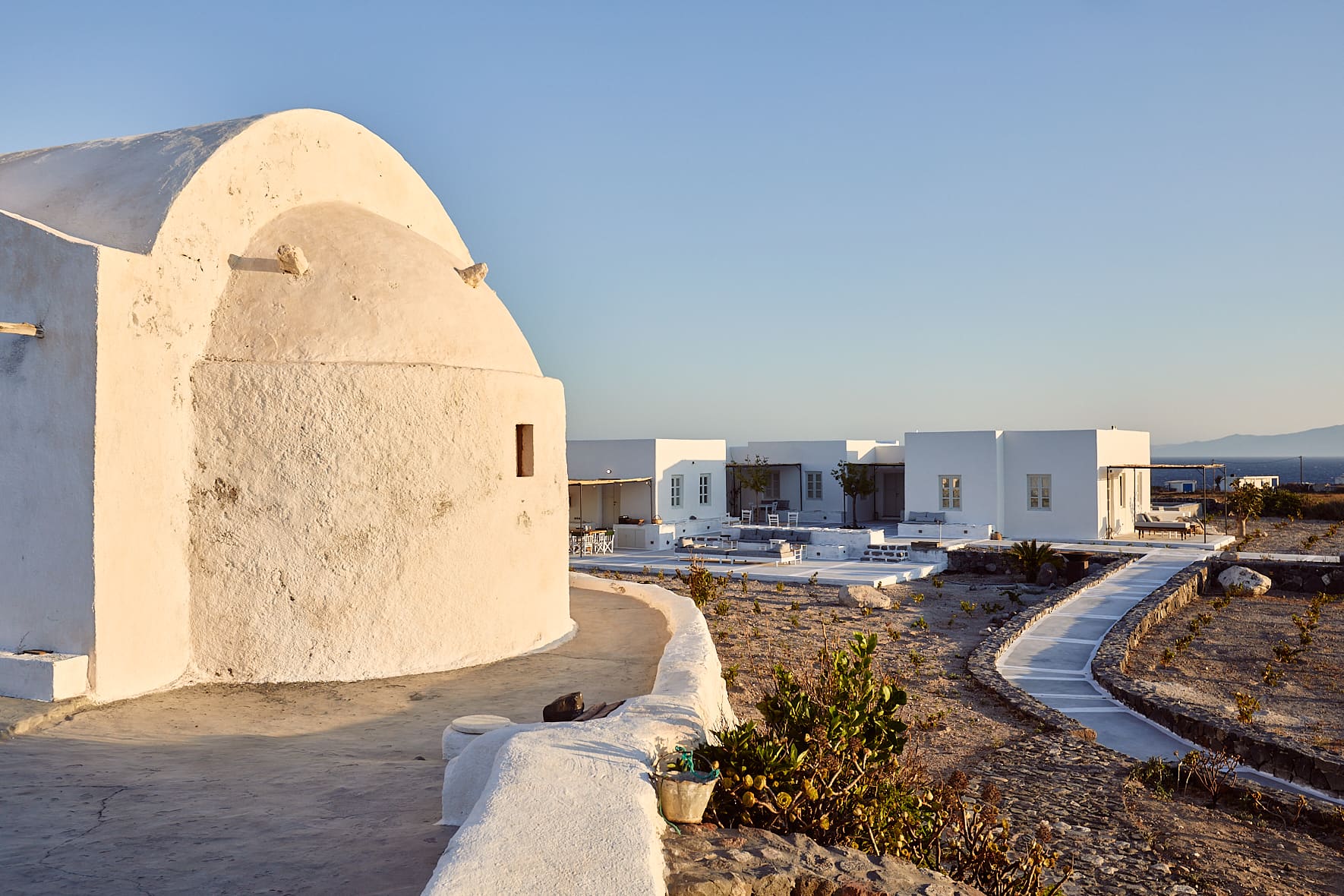 La villa Santa Irini à Thirasia, Santorin, Grèce